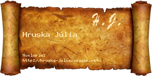 Hruska Júlia névjegykártya